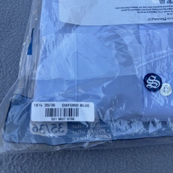 Lot of 3 NEW in Bag Stafford Wrinkle Free Dress Shirt Mens Size 18.5 35/36 - Picture 10 of 16